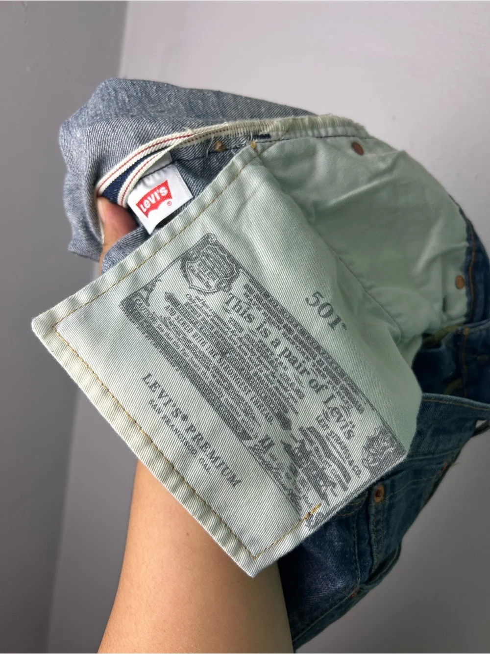 Levi’s 501 Mens Premium Button Fly Selvedge Big E Size 29X32 Blue